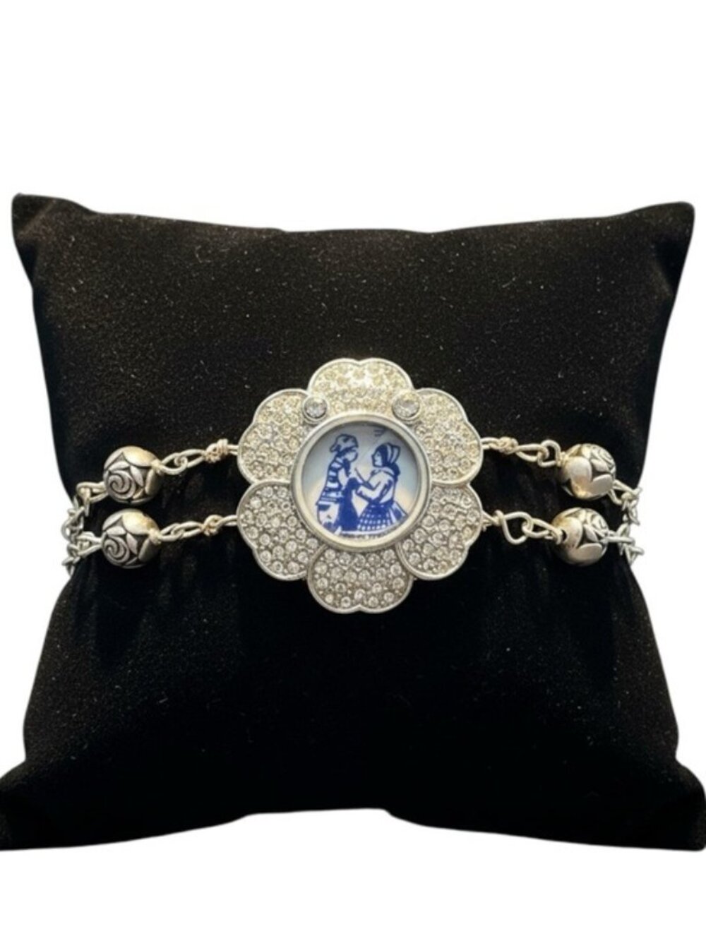 Denmark Icon Mug Mother & Child China Bracelet - Vintage Watch Upcycled 8.5"